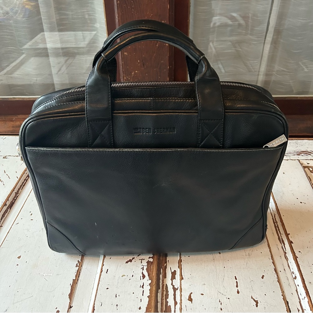 Karino Leather Zip Double-Compartment 15" Computer Case / Business Portfolio